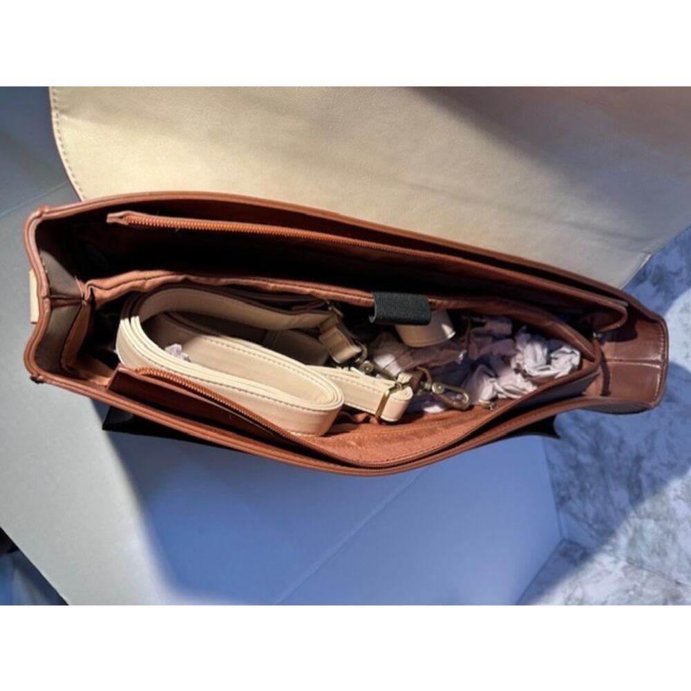 NWT Ecosusi Tri‑Color 3‑in‑1 Briefcase Convertible Shoulder Bag Backpack Work - Picture 9 of 12